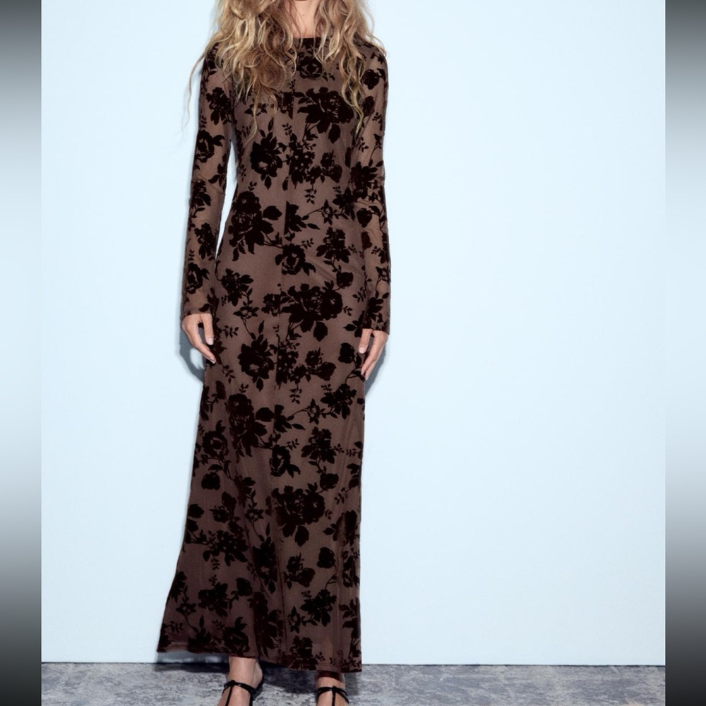 Zara long sleeve Tulle Flock Dress